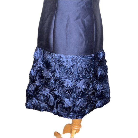 B Michael America Red Collection Dress Blue Rose Tafetta Satiny Size 4 - Picture 10 of 15